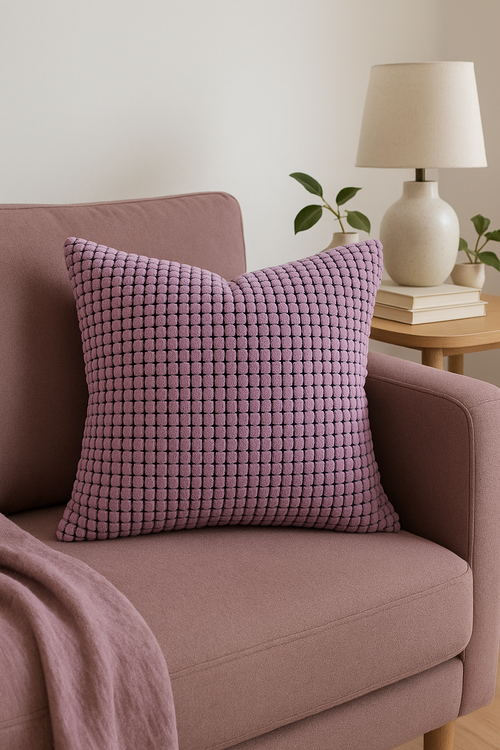housse de coussin en velours côtelé pour canapé ou lit - vue 2 sur 2