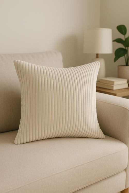 housse de coussin en velours côtelé rayé disponible en plusieurs tailles