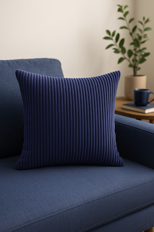 housse de coussin en velours côtelé rayé plusieurs tailles disponibles - vue 2 sur 2