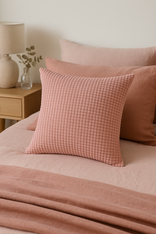 housse de coussin en velours côtelé uni 40 à 70 cm - vue 2 sur 2