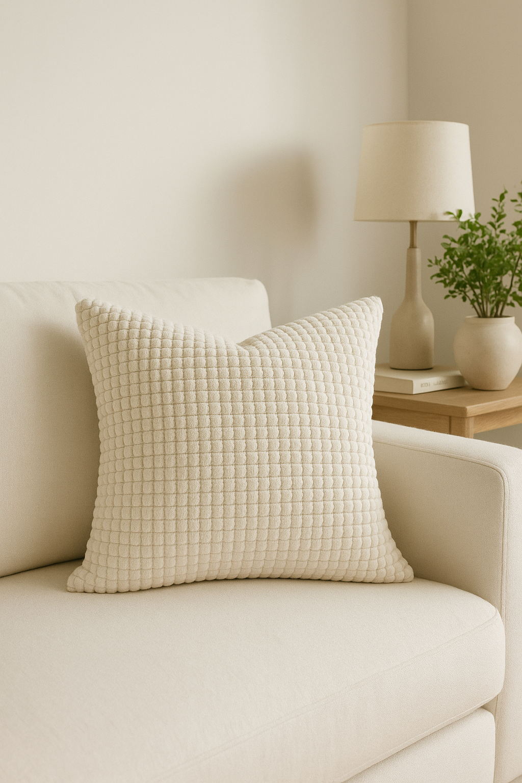 housse de coussin en velours côtelé uni 40 à 70 cm