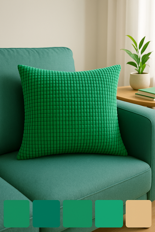 housse de coussin en velours côtelé unie plusieurs tailles disponibles - vue 2 sur 2