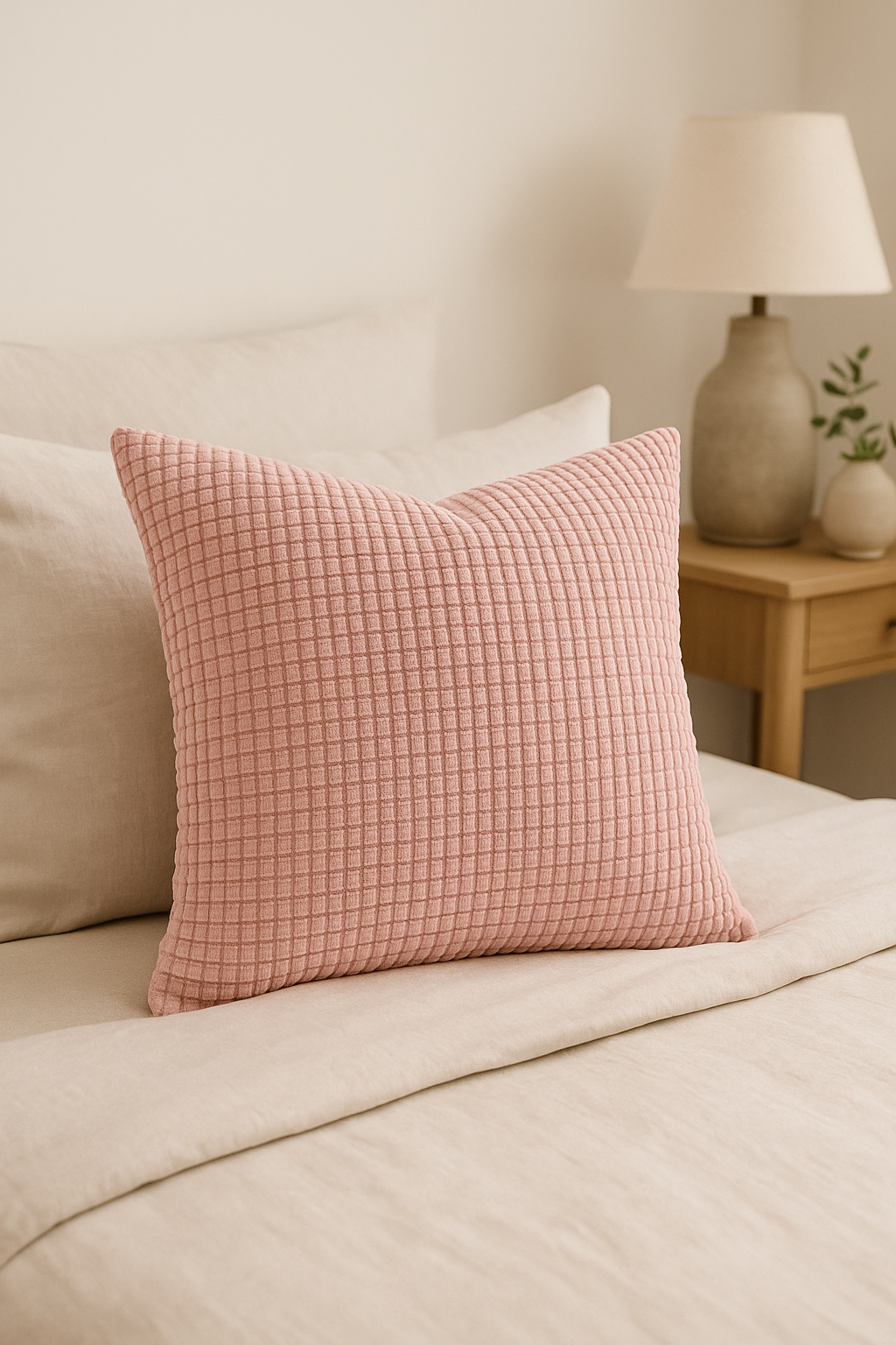 housse de coussin en velours côtelé unie plusieurs tailles disponibles