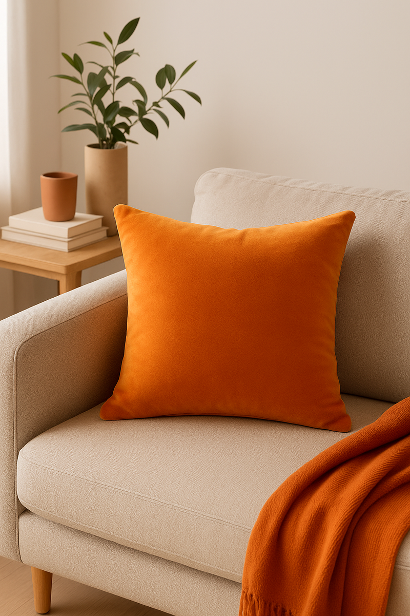 housse de coussin en velours doux personnalisable en 25 couleurs