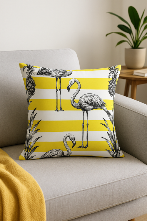 housse de coussin flamant rose pour une déco tendance - vue 2 sur 2