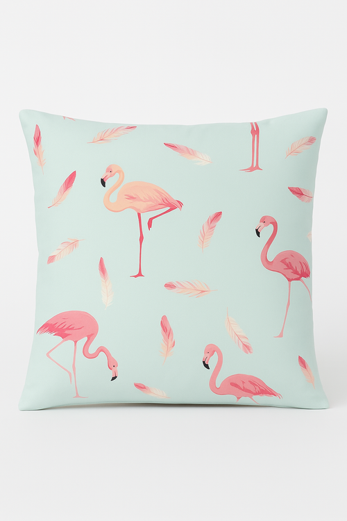 housse de coussin flamant rose tropical 45 cm créatif pour canapé