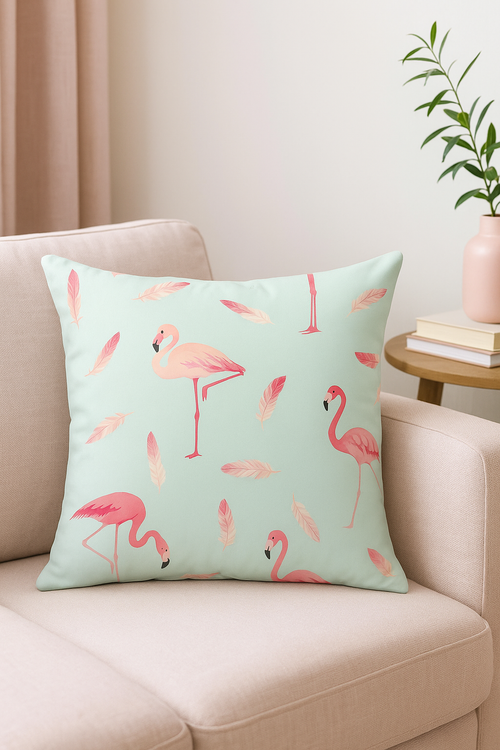 housse de coussin flamant rose tropical 45 cm créatif pour canapé - vue 2 sur 2