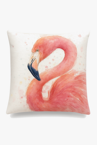 housse de coussin flamant rose tropical 45x45 cm décoratif