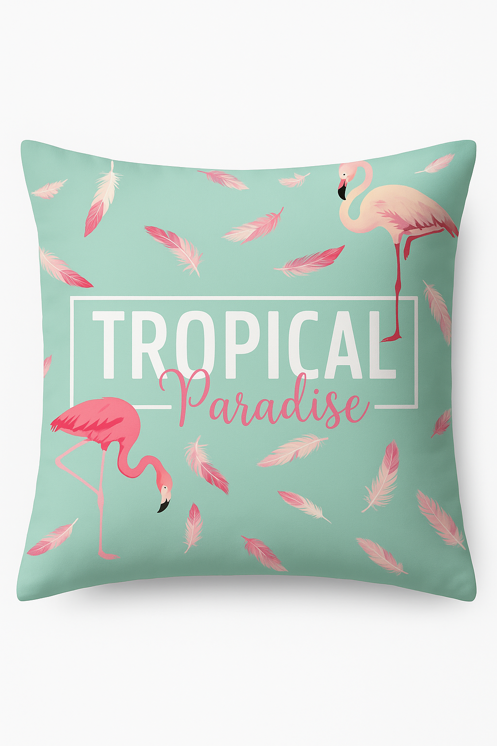 housse de coussin flamant rose tropical 45x45 cm décoratif pour canapé