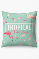 housse de coussin flamant rose tropical 45x45 cm décoratif pour canapé