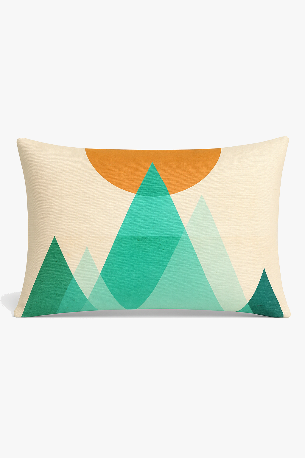 housse de coussin géométrique arc-en-ciel et végétal décoratif