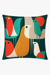housse de coussin géométrique fleurs sauvages et peau de pêche