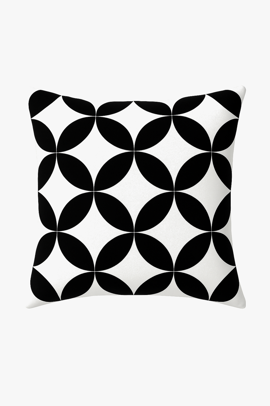 housse de coussin géométrique noir et blanc élégant