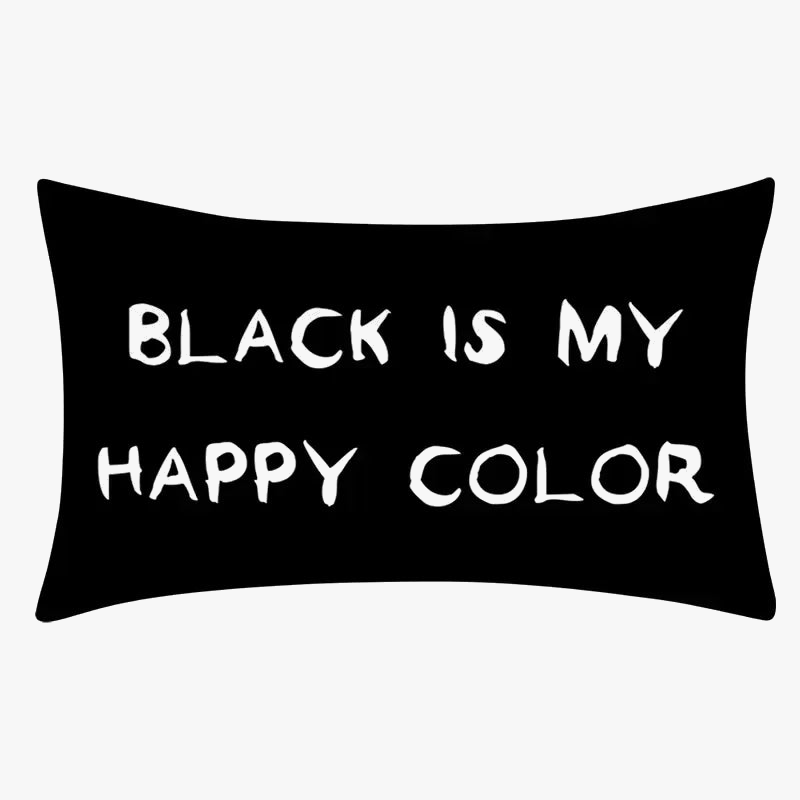 housse de coussin géométrique noir et blanc pour canapé