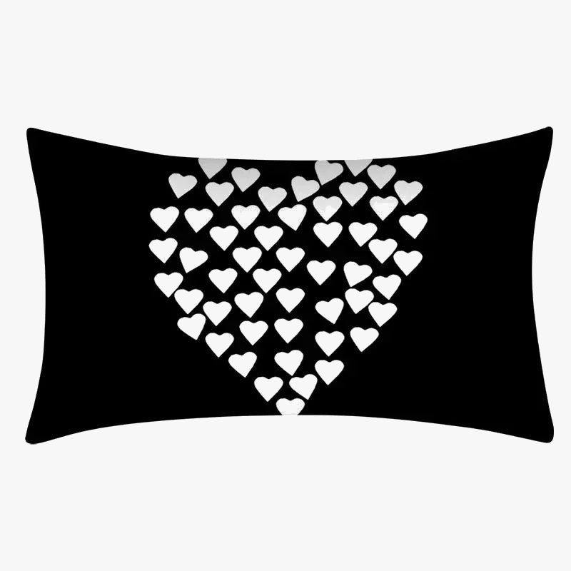 housse de coussin géométrique noir et blanc pour canapé