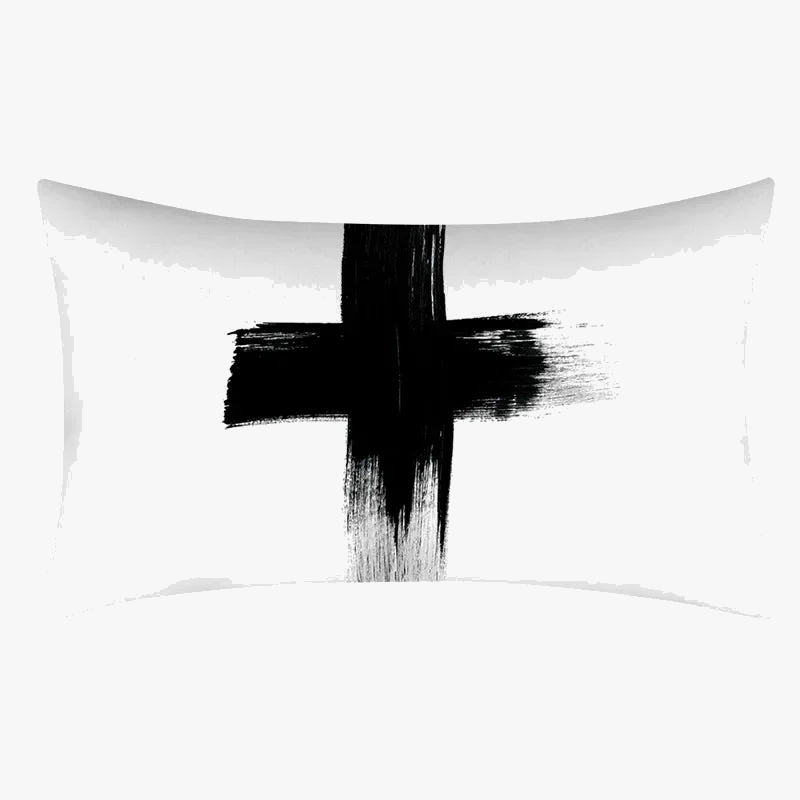 housse de coussin géométrique noir et blanc simple