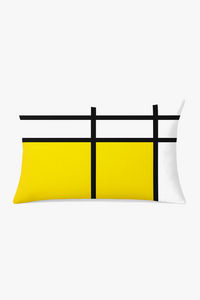 housse de coussin géométrique noir et jaune 30 x 50 cm