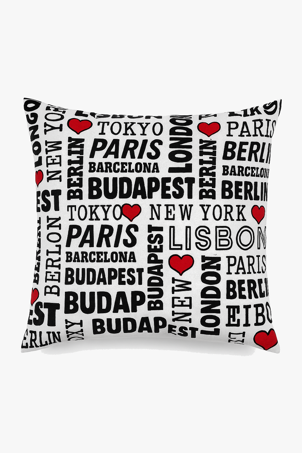 housse de coussin géométrique noire et rouge design moderne