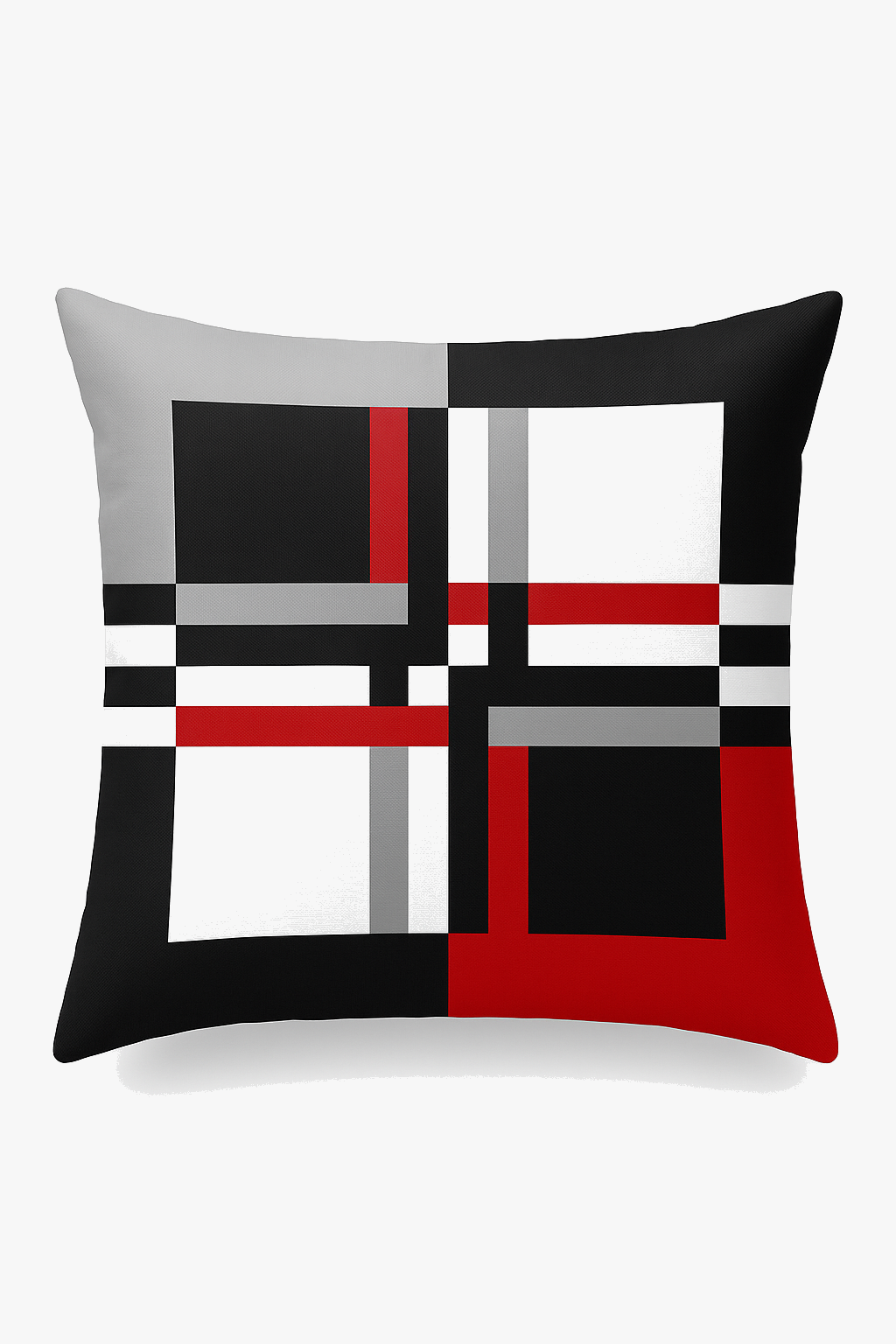 housse de coussin géométrique noire et rouge moderne