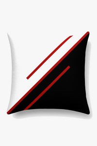 housse de coussin géométrique noire et rouge pour canapé