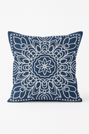 housse de coussin géométrique bleu marine moderne et élégante
