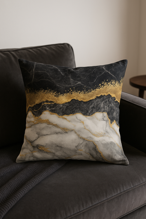 housse de coussin géométrique ethnique couleur or clair luxe - vue 2 sur 2