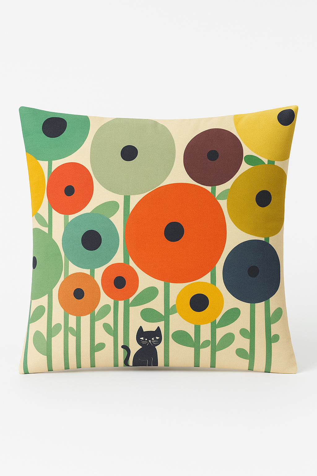 housse de coussin géométrique fleurs sauvages abstraites colorées