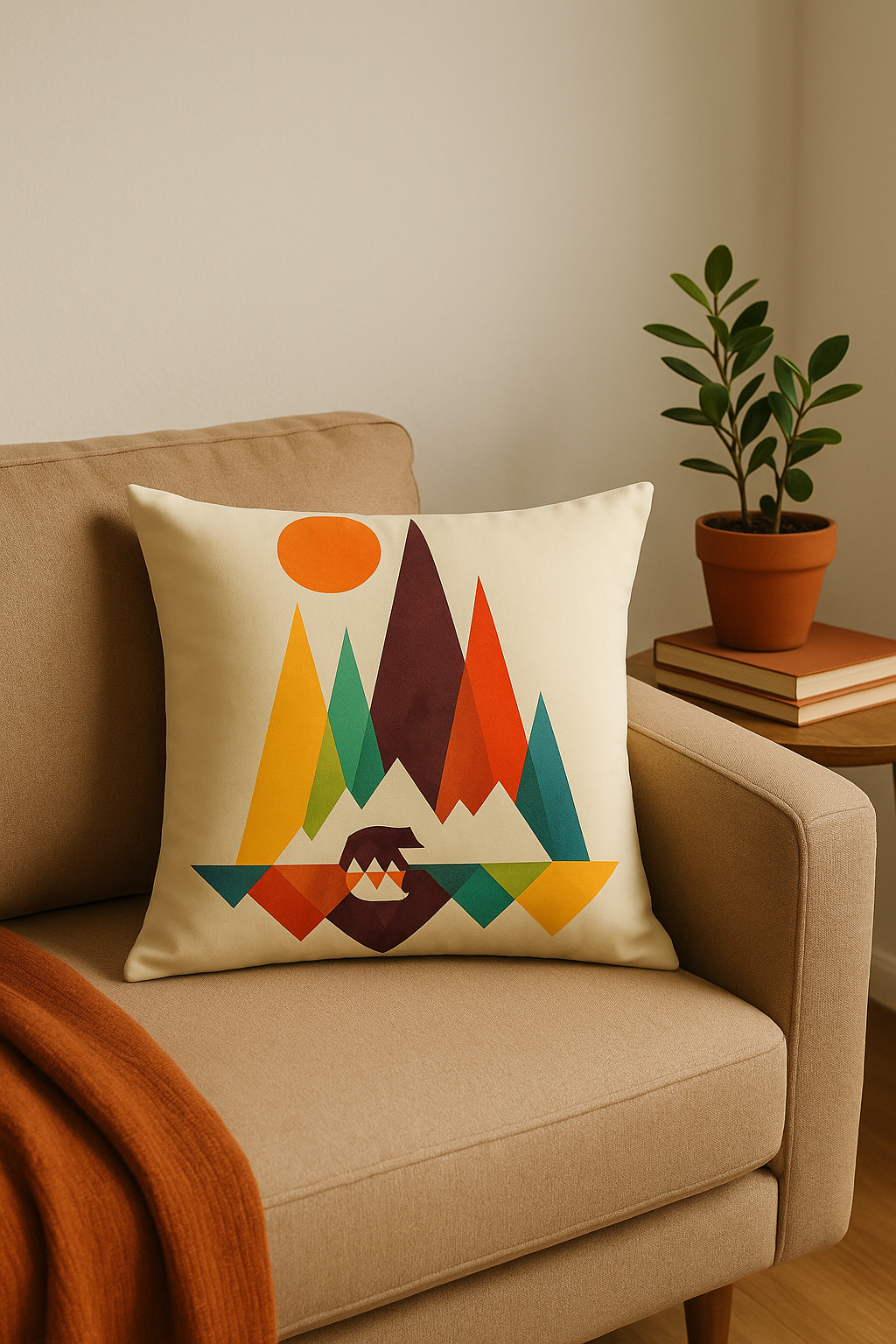 housse de coussin géométrique fleurs sauvages motif coloré - vue 3 sur 2