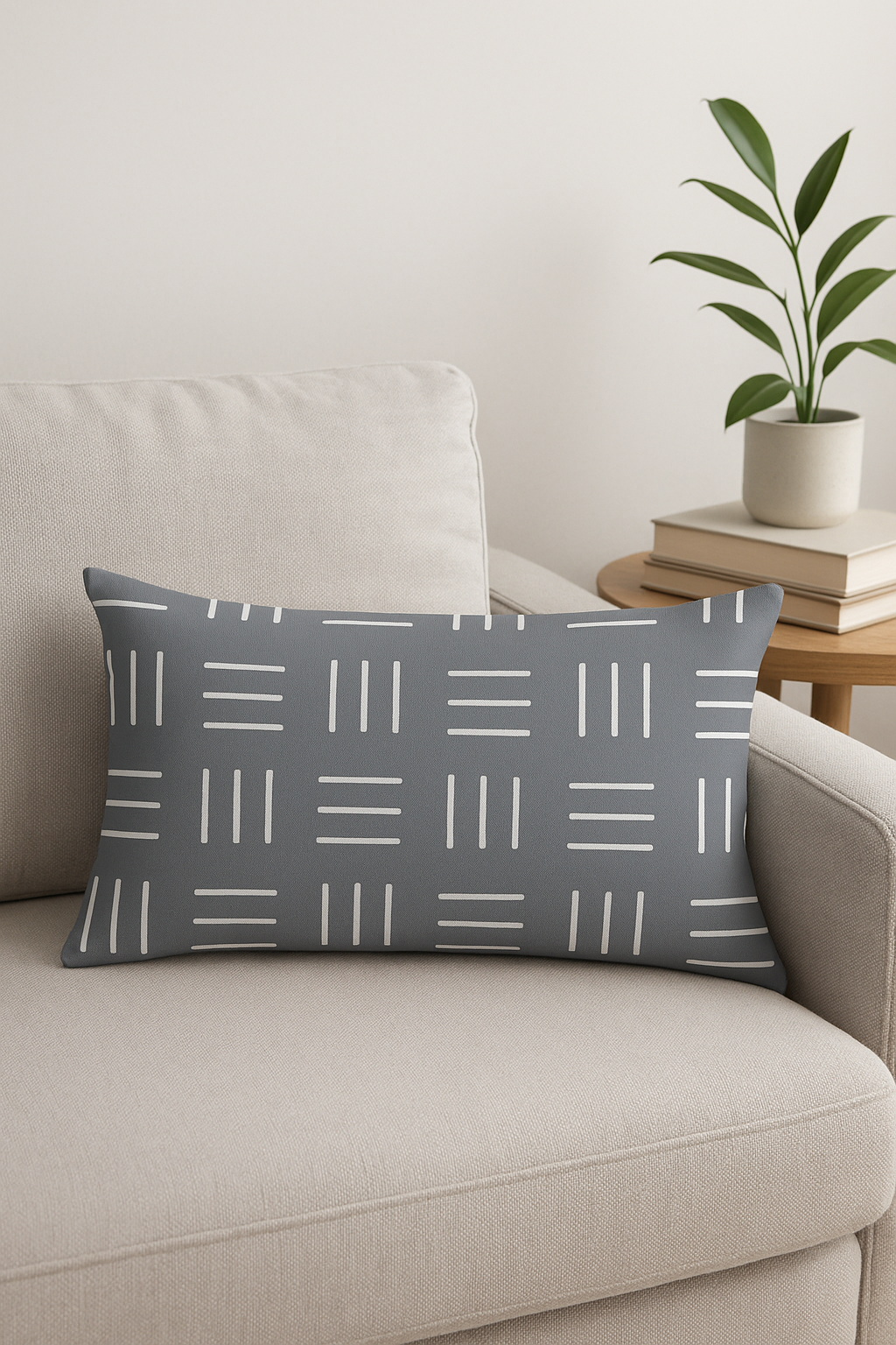 housse de coussin géométrique gris patchwork décorative pour intérieur - vue 3 sur 2