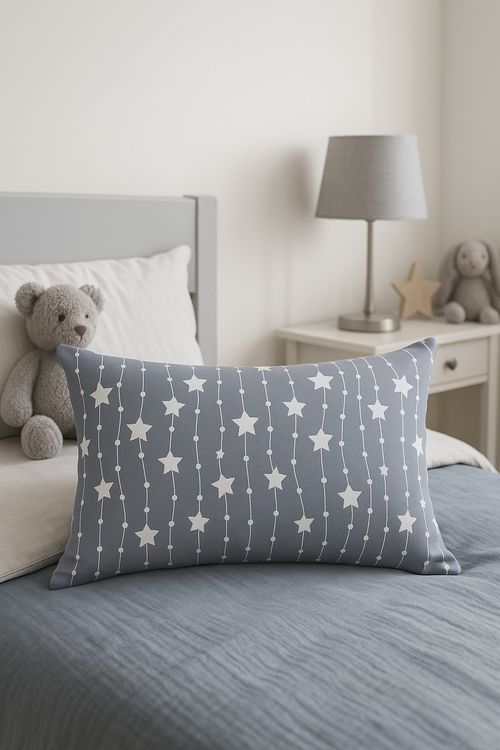 housse de coussin géométrique gris patchwork décorative pour salon ou chambre - vue 3 sur 2
