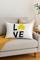housse de coussin géométrique jaune pour décoration intérieure