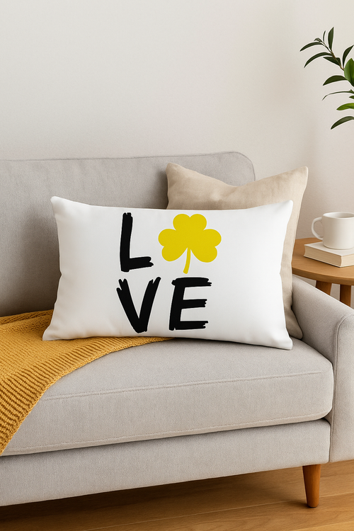 housse de coussin géométrique jaune pour décoration intérieure - vue 2 sur 2