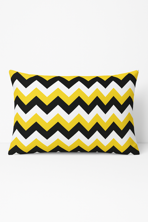 housse de coussin géométrique jaune pour décoration intérieure