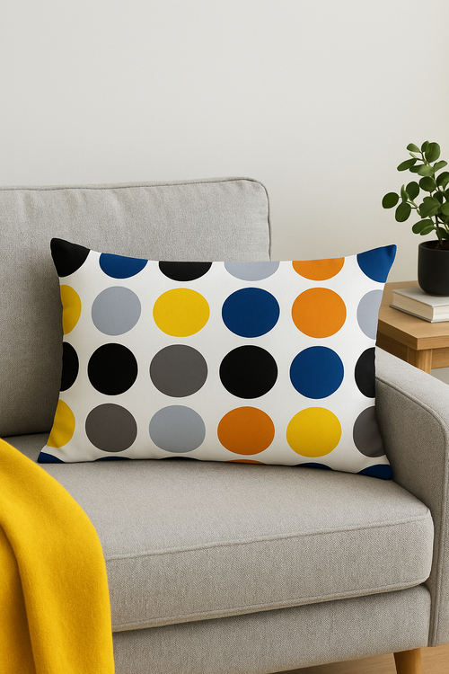 housse de coussin géométrique jaune pour décoration moderne - vue 2 sur 2