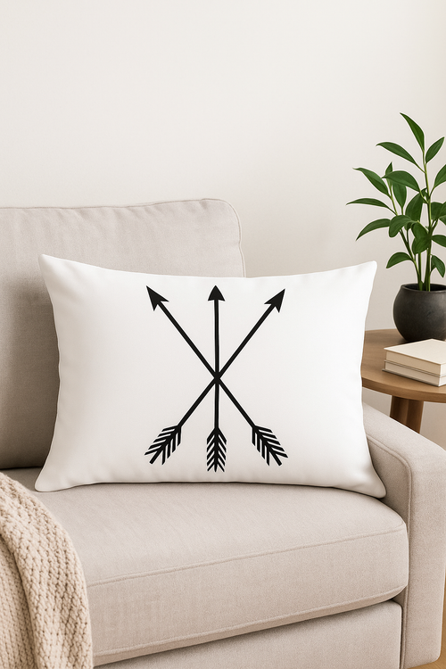 housse de coussin géométrique marbré noir et blanc 30 x 50 cm - vue 2 sur 2