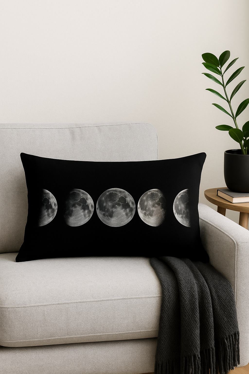 housse de coussin géométrique marbré noir et blanc 30 x 50 cm - vue 3 sur 2