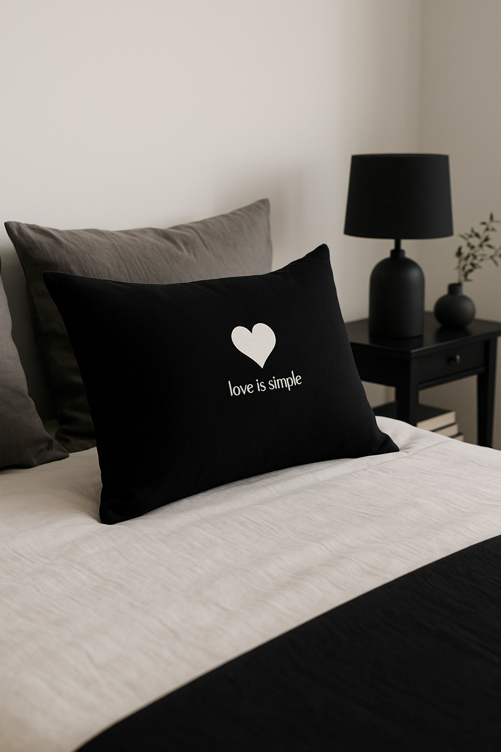 housse de coussin géométrique marbré noir et blanc 30 x 50 cm - vue 2 sur 2