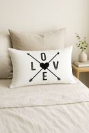 housse de coussin géométrique marbré noir et blanc 30x50 cm