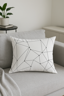 housse de coussin géométrique marbrée noir et blanc 30 x 50 cm