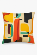 housse de coussin géométrique motif fleurs sauvages colorées