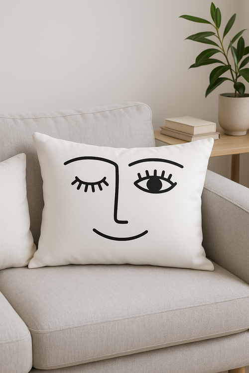 housse de coussin géométrique noir et blanc 30 x 50 cm - vue 3 sur 2