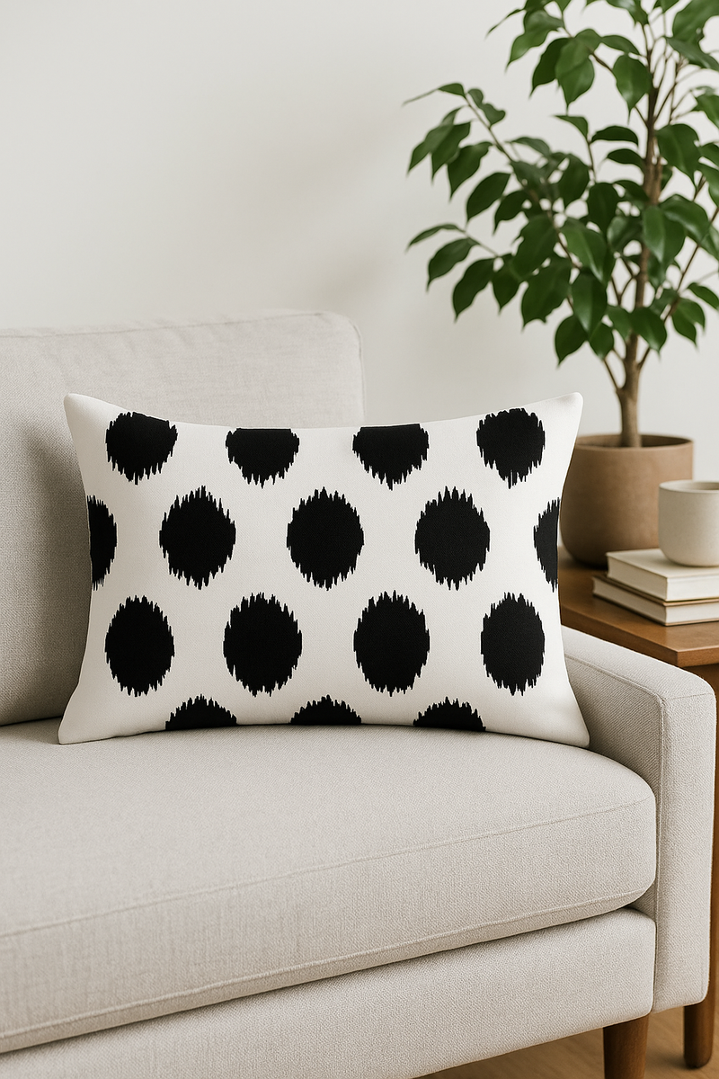 housse de coussin géométrique noir et blanc décorative pour canapé