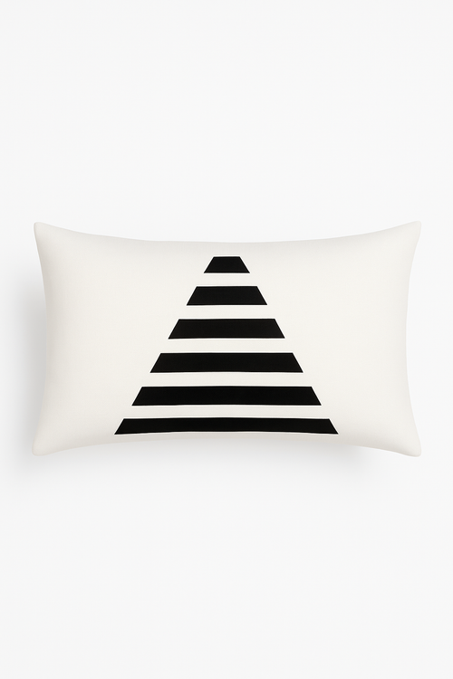 housse de coussin géométrique noir et blanc pour canapé