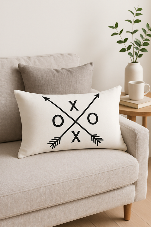housse de coussin géométrique noir et blanc pour canapé - vue 2 sur 2