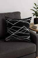 housse de coussin géométrique noir et blanc pour déco intérieure