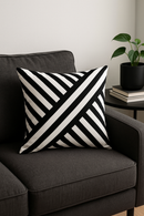 housse de coussin géométrique noir et blanc pour déco intérieure