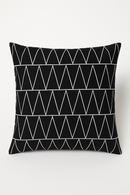 housse de coussin géométrique noire et blanche élégante