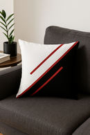 housse de coussin géométrique noire et rouge pour canapé