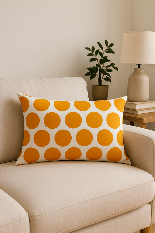 housse de coussin géométrique nordique à rayures colorées 30 x 50 cm - vue 2 sur 2