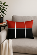 housse de coussin géométrique nordique jaune et rouge 30 x 50 cm